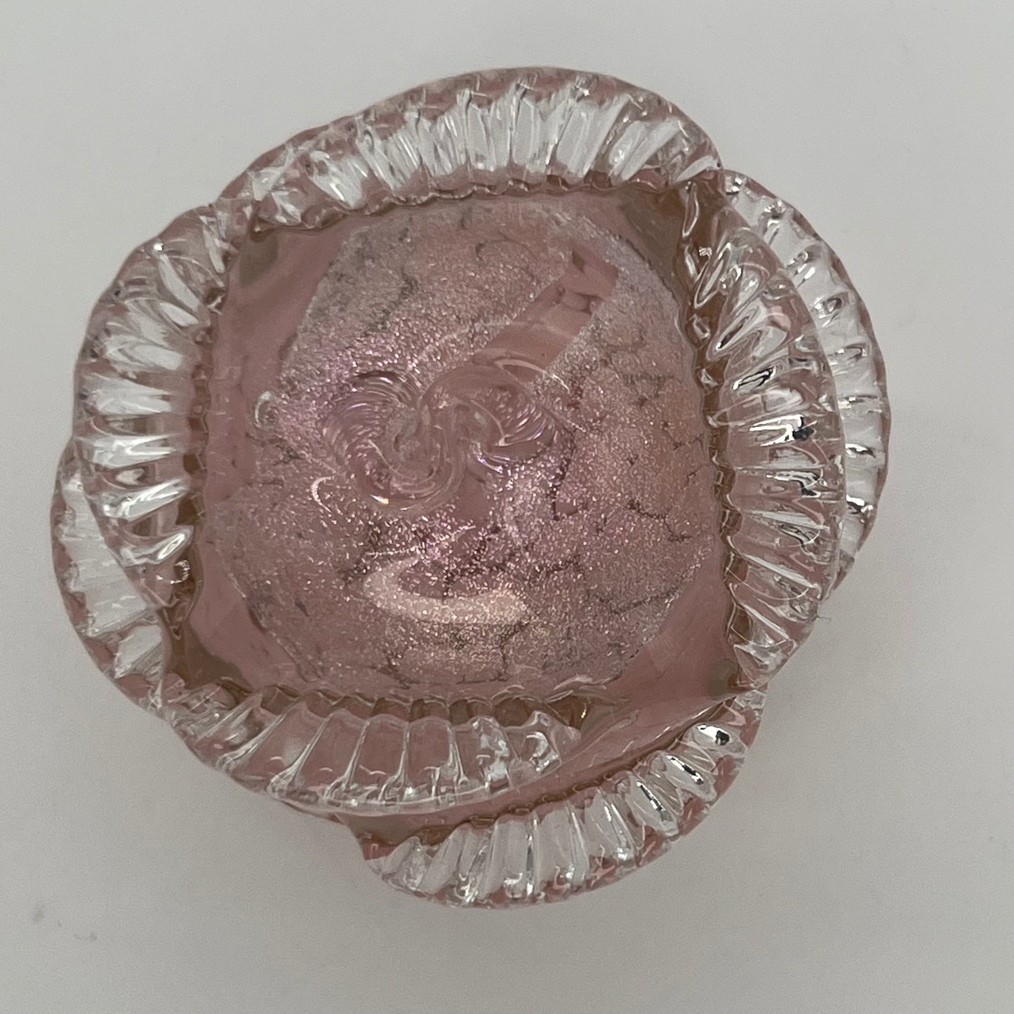 Rose Paperweight- Pink Dichro