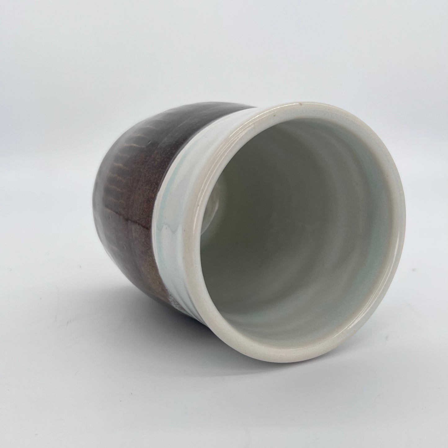 Large Cup- Ice Blue and Brown