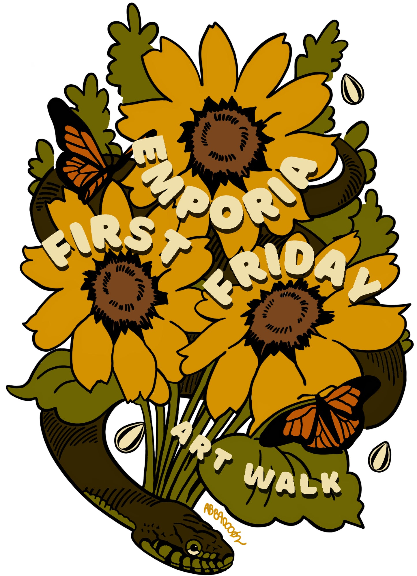 Abbey Segobra Sunflower EFF Sticker
