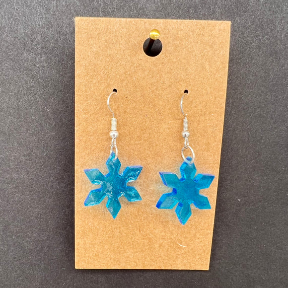 Snowflake Earrings-Blue