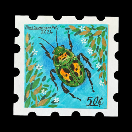 Blue Summer Postage Stamp
