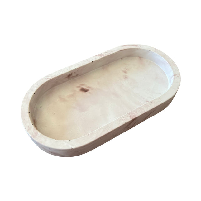Mauve Marble Oval Tray