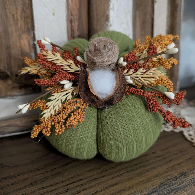 Bright Green Sweater Pumpkin with Fall Top
