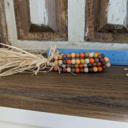 Beaded Orange & Brown Corn with Straw