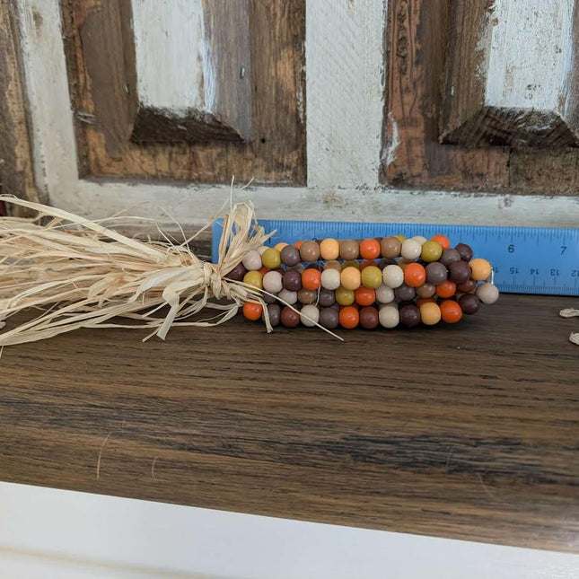 Beaded Orange & Brown Corn with Straw