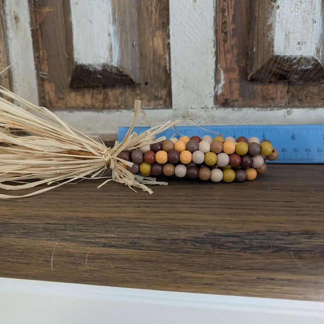 Beaded Yellow & Brown Corn with Straw