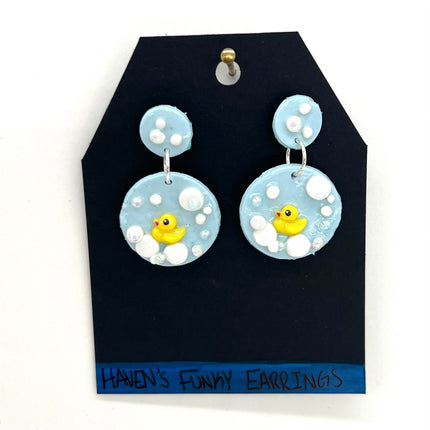 Bubble Bath Duckie Earrings
