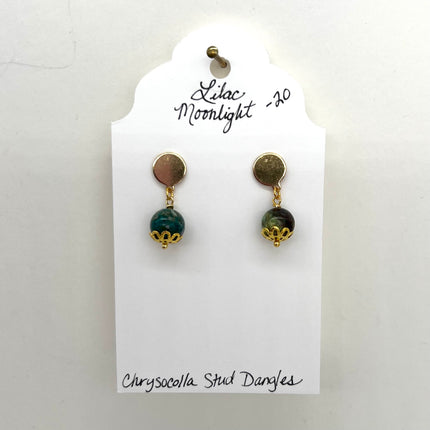 Chrysocolla Stud Dangles