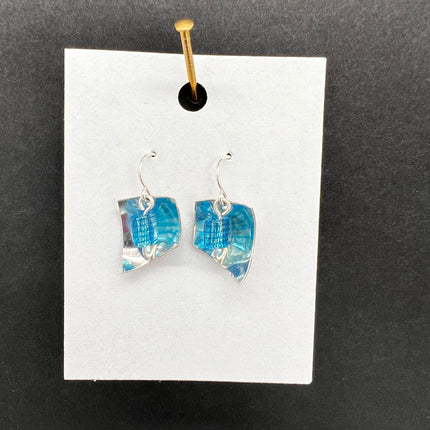 Glass Reflection Earrings-Light Blue