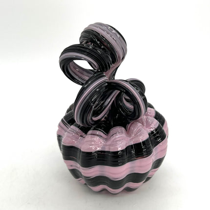 01| Black/Pink Small Glass Pumpkin