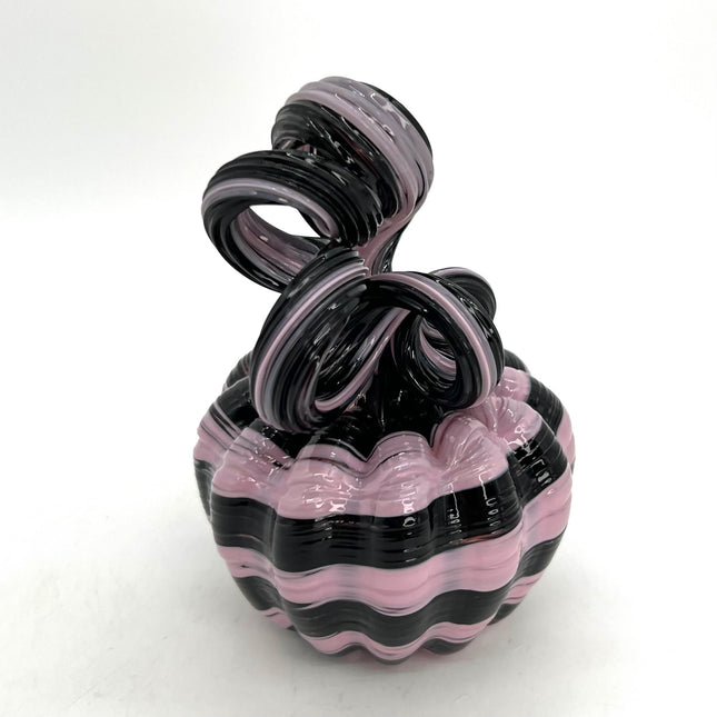 01| Black/Pink Small Glass Pumpkin