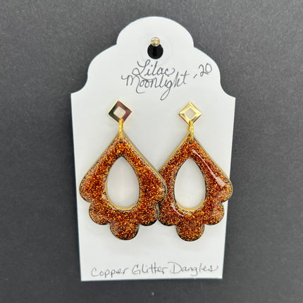 Copper Glitter Dangles