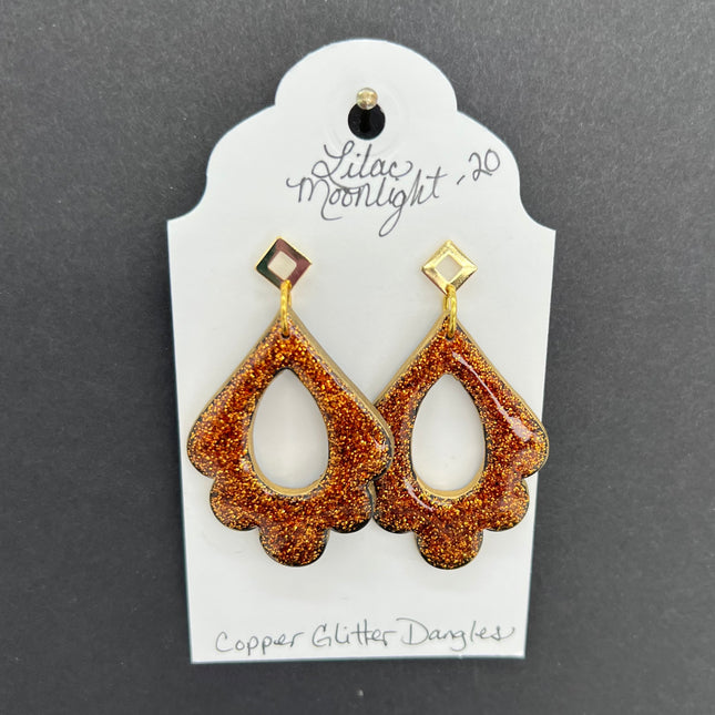 Copper Glitter Dangles