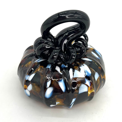Mini Leopard Speckled w/Black Stem Pumpkin