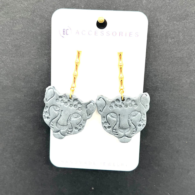 Black Cheetah Earrings