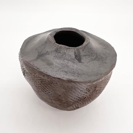 Small Black Textured Bud Vase