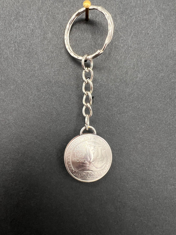 Anna May Wong Domed 25¢ Keychain