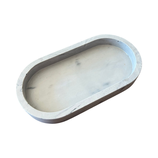 Grey Marble Oval Tray