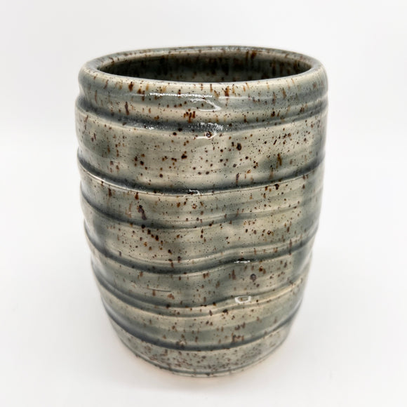 Ribbed Speckled Flower Vase (Wide)