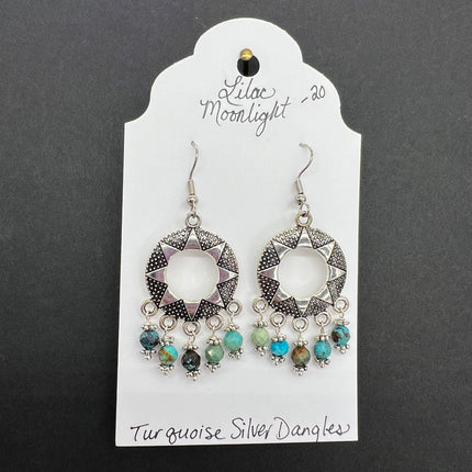 Turquoise Silver Dangles