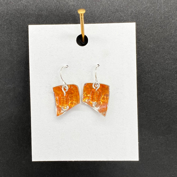 Glass Reflection Earrings-Orange