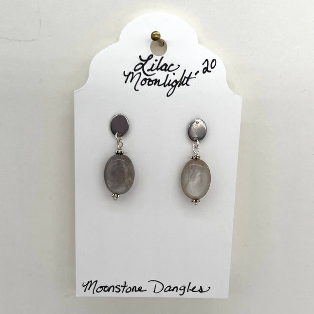 Moonstone Stud Dangles