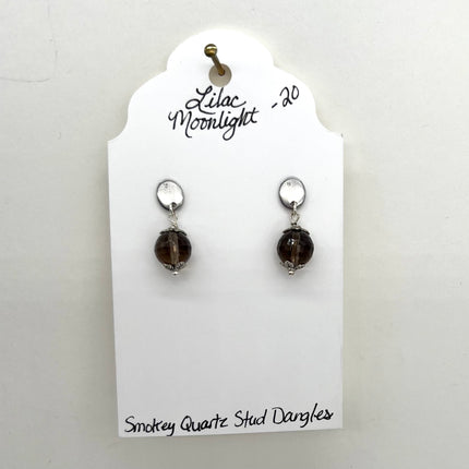 Smokey Quartz Stud Dangles