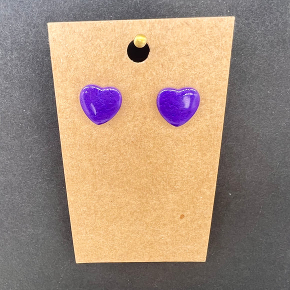 Heart Studs-Purple