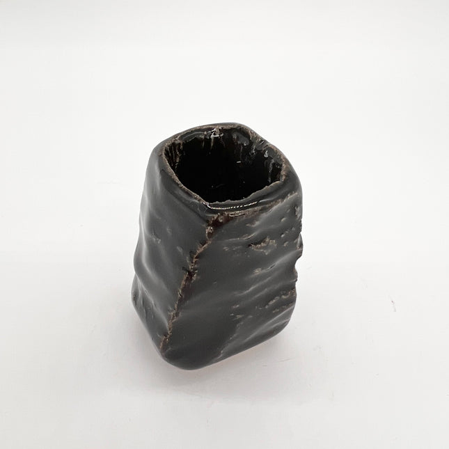 Small Black Kurinuki Bud Vase