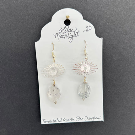 Tourmalated Quartz Star Dangles