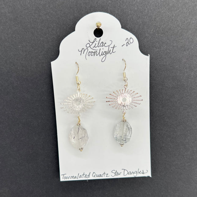 Tourmalated Quartz Star Dangles