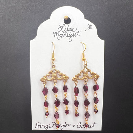 Fringe Dangles + Garnet