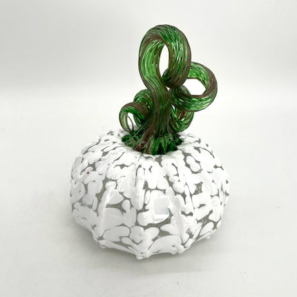 01| White Small Glass Pumpkin