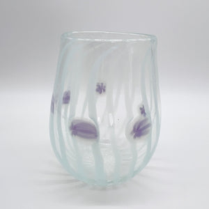 Baby Blue and Purple Wine Glass