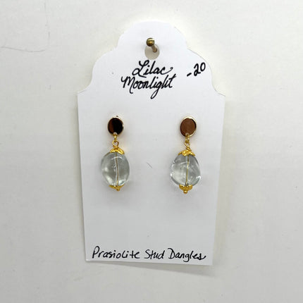 Prasiolite Stud Dangles