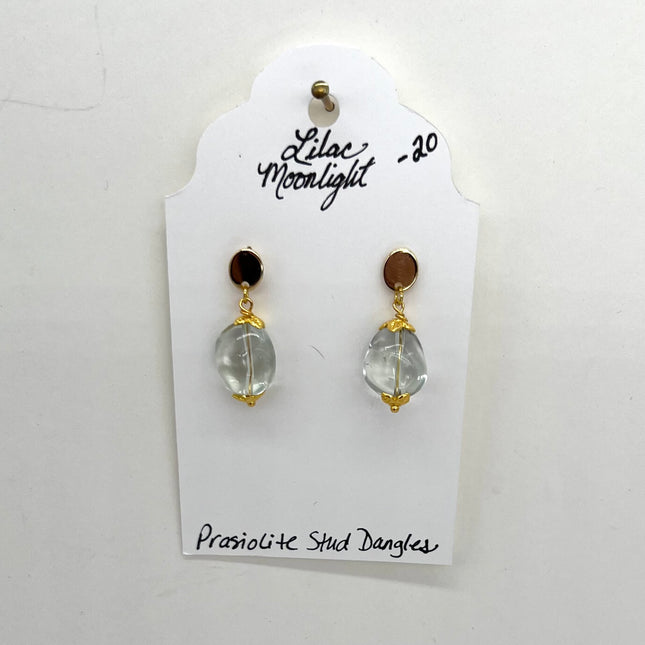 Prasiolite Stud Dangles