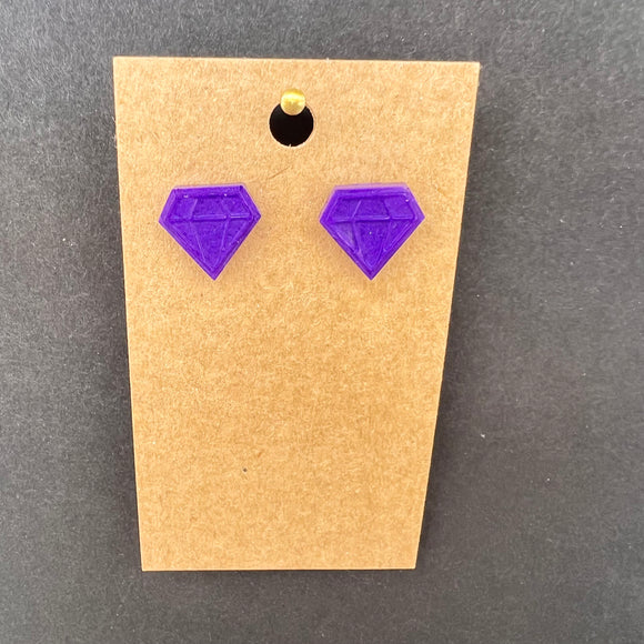 Diamond Studs-Purple