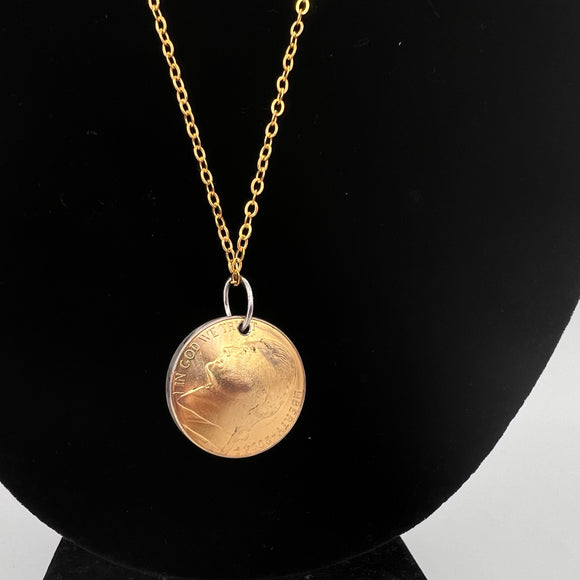 Domed Gold Nickel Necklace