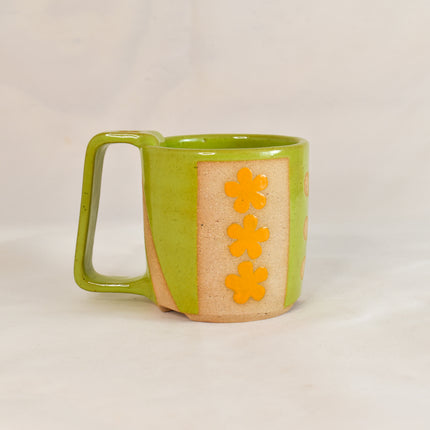 Asterisk Floral Mug - Lime Green