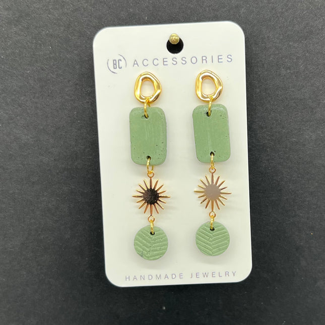Green Star Earrings