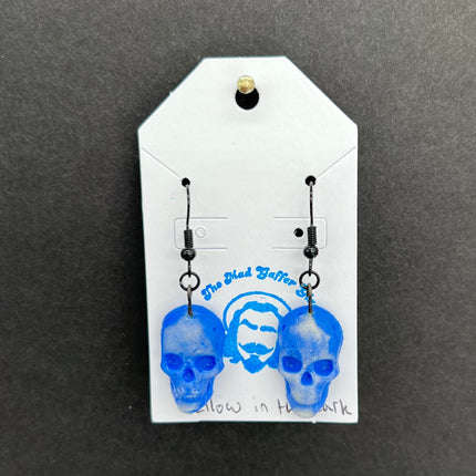 Dark Blue Skull Earrings