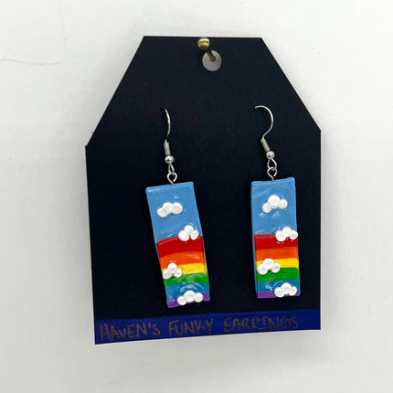 Rainbow and Clouds Earrings