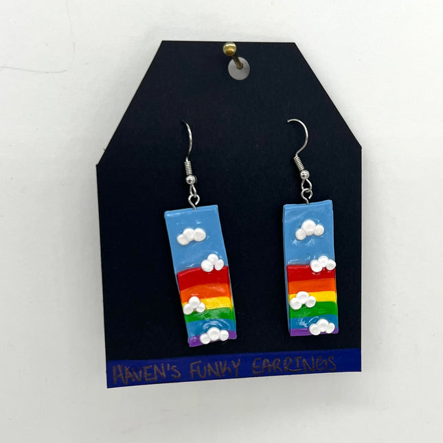 Rainbow and Clouds Earrings