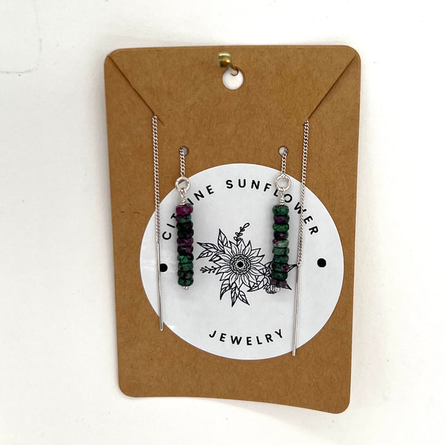 Ruby Zoisite Threaders