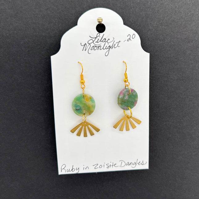 Ruby in Zoisite Dangles