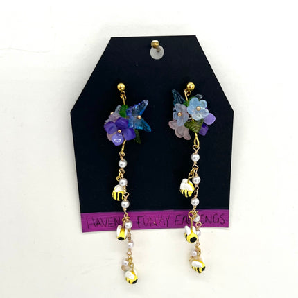 Bee and Flowers Earrings