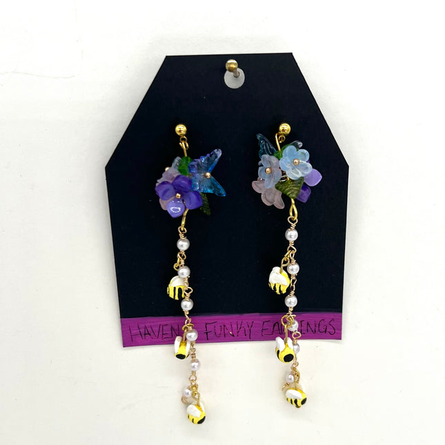 Bee and Flowers Earrings