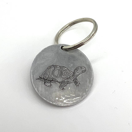Box Turtle Hand Engraved Keychain