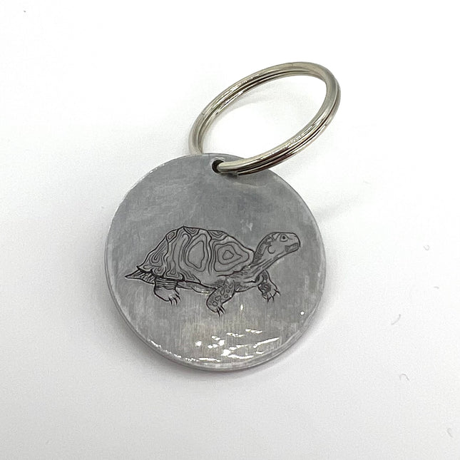Box Turtle Hand Engraved Keychain