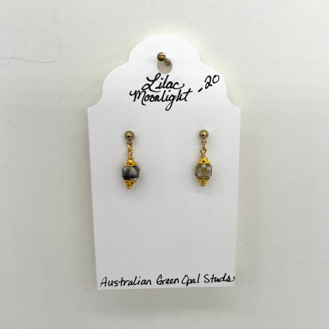 Australian Green Opal Stud Dangles